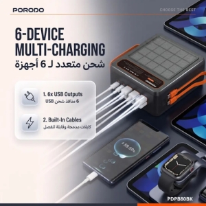 پاوربانک خورشیدی 200000 پرودو مدل LAROS PDPB80BK