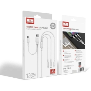 کابل شارژ سه سر ارلدام مدل EC-IMC029 طول 1.2 متر