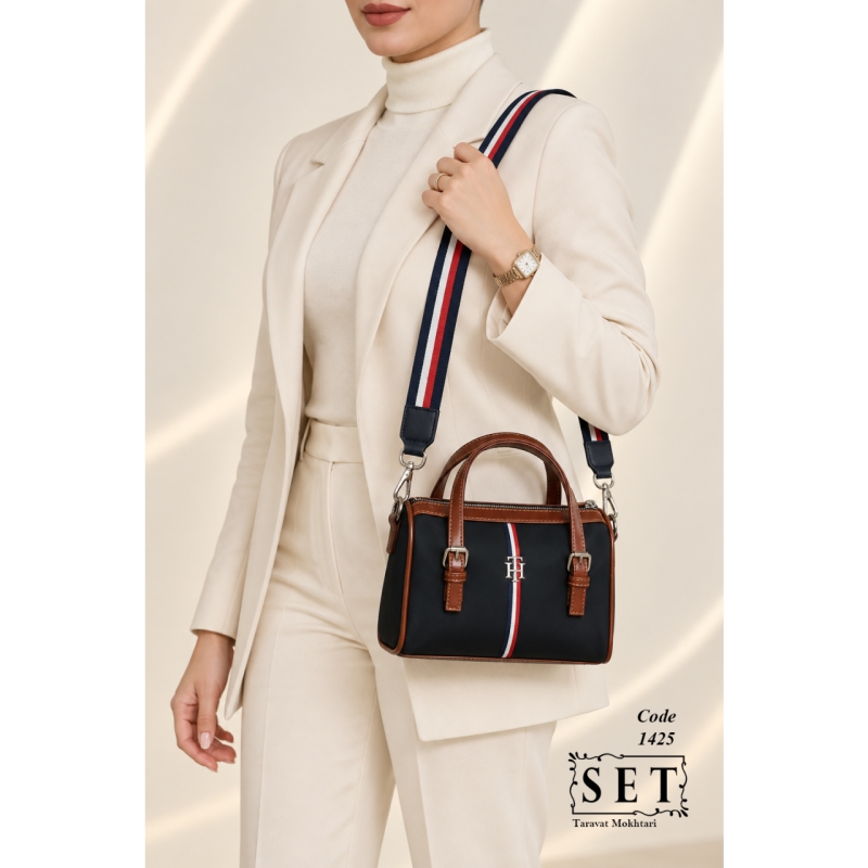 کیف زنانه رنگ مشکی طرح Tommy کد 1425 برند SET