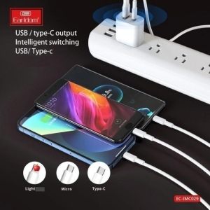 کابل شارژ سه سر ارلدام مدل EC-IMC029 طول 1.2 متر