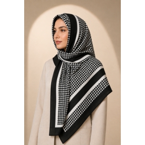 شال روزمره طرح پیرودوپل رنگ مشکی