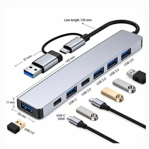 هاب 7 پورت USB3.0 و USB-C هارمن مدل 7in1