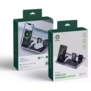شارژر 15 وات رومیزی گرین لاین مدل Wireless-Ch station 4 in 1