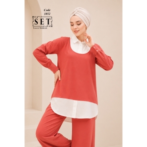 ست غیررسمی مدل سامانتا رنگ مرجانی کد 1852 برند SET
