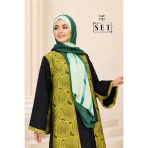 مانتو ژاکارد مدل ارکیده رنگ زرد کد 1782 برند SET
