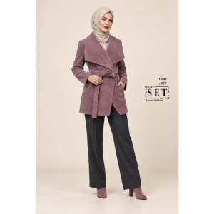 پالتو مخمل مدل لارا رنگ کالباسی کد 1823 برند SET