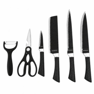 سرویس چاقو 6 پارچه با تیغه استیل و با دسته سرامیک مدل MB-9988