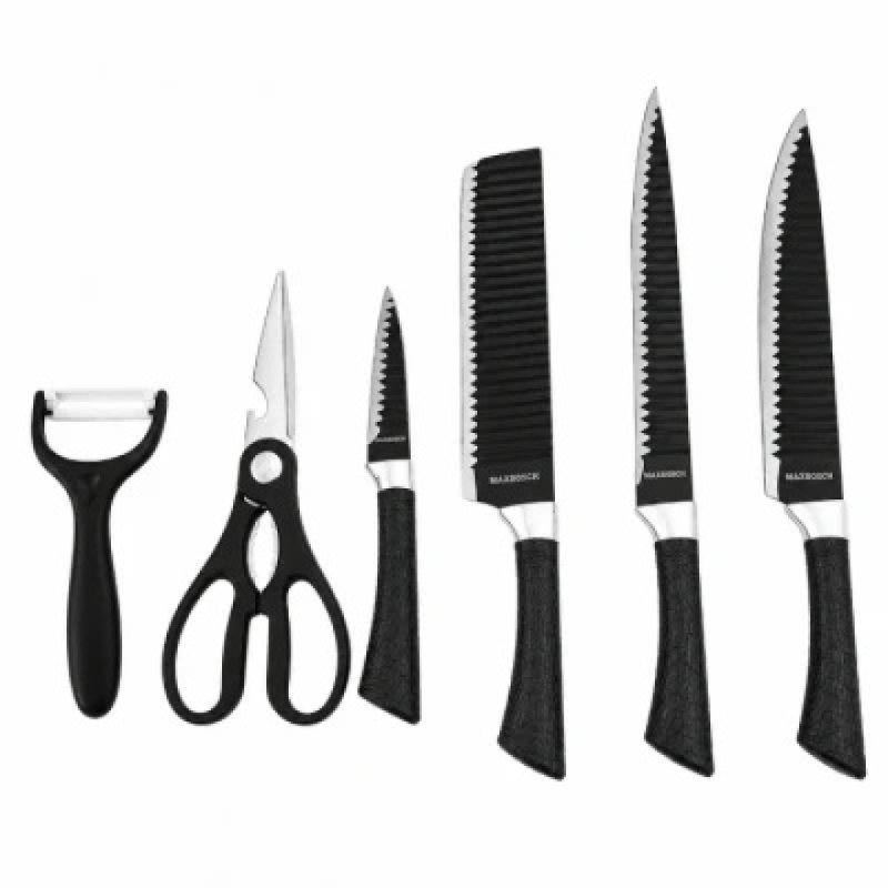 سرویس چاقو 6 پارچه با تیغه استیل و با دسته سرامیک مدل MB-9988