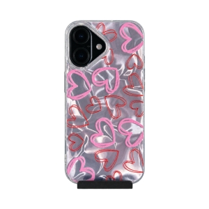 کاور ژله ای طرح pink heart مناسب آیفون 17 نرمال 
