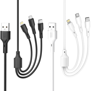کابل شارژ سه سر ایکس او مدل NB 230 طول 1 متر