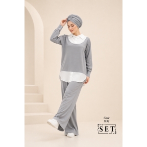 ست غیررسمی مدل سامانتا رنگ طوسی کد 1852 برند SET