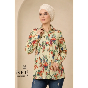 شومیز مزون دوز مدل شیدا رنگ کرم کد 1888 برند SET