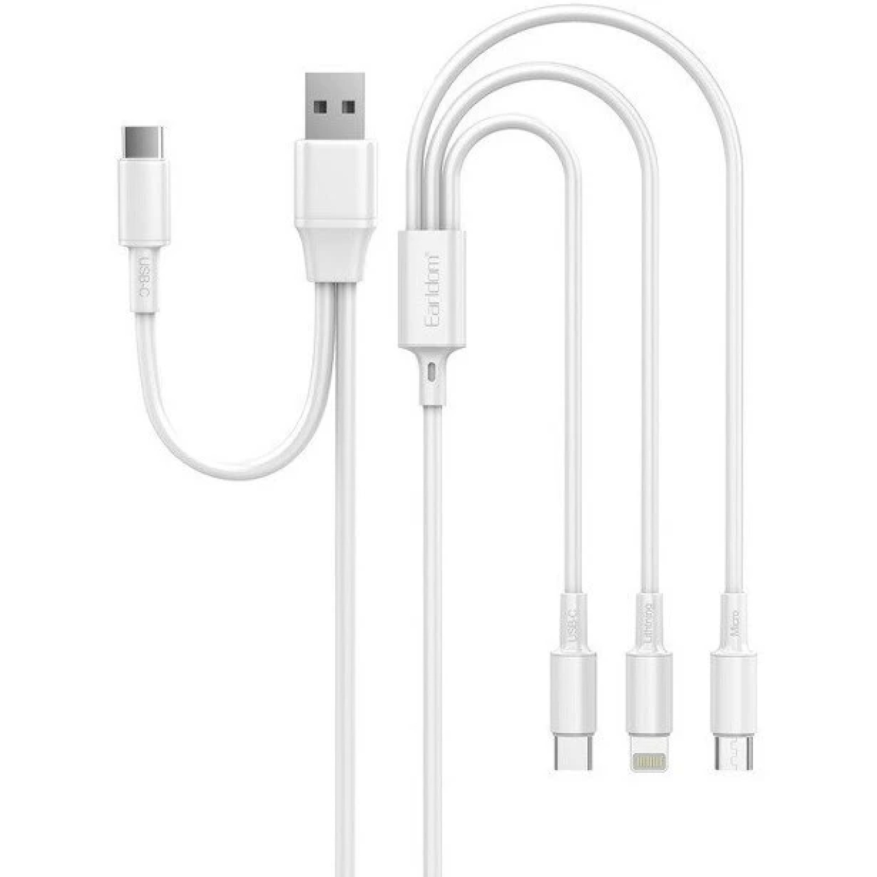 کابل شارژ سه سر ارلدام مدل EC-IMC029 طول 1.2 متر