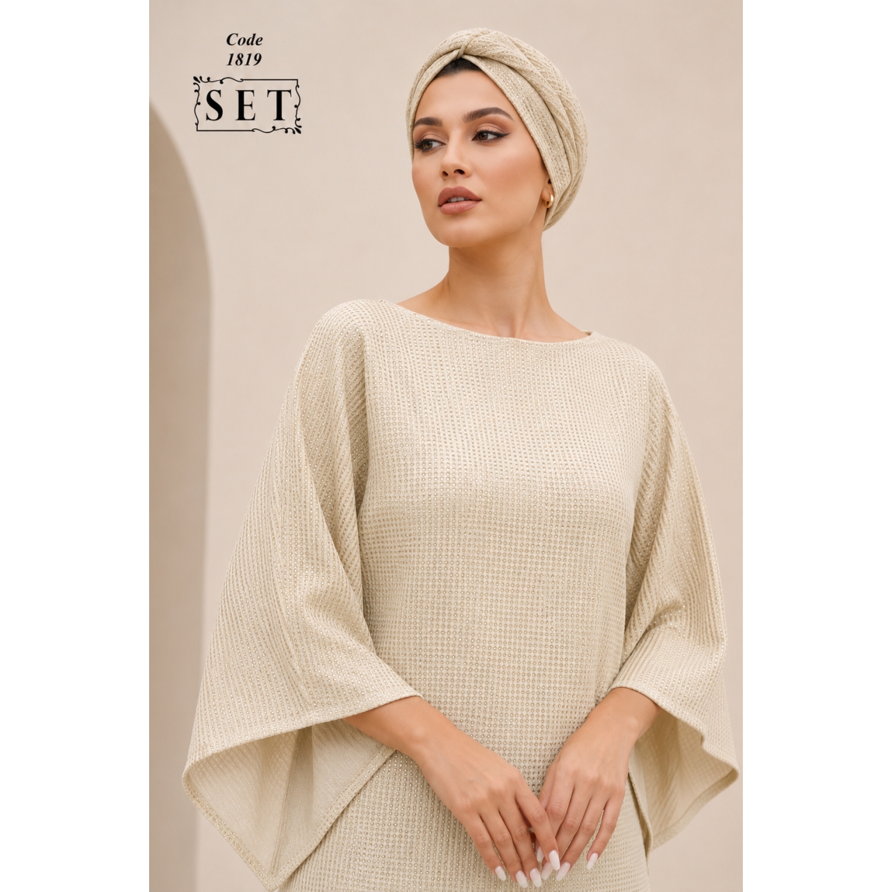 شومیز مجلسی مدل نگار رنگ طلایی بژ کد 1819 برند SET