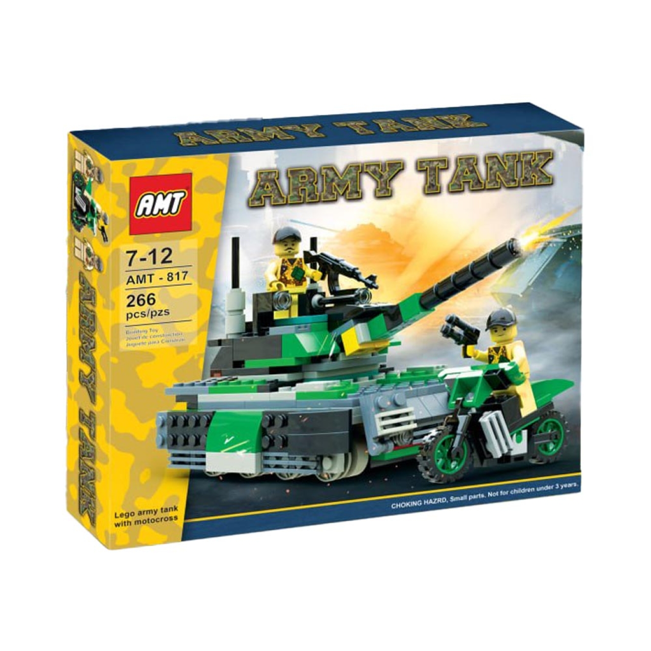 لگو ارتشی تانک و موتور کراس 266 قطعه کد AMT817