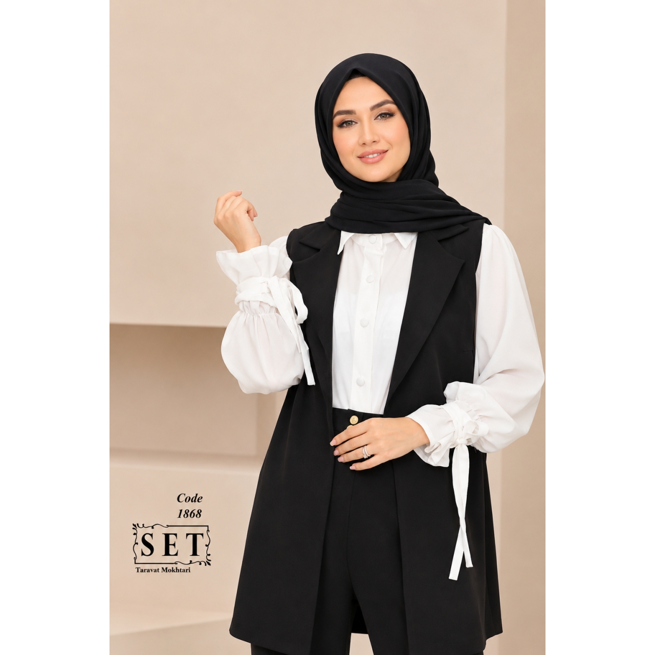 ست کلاسیک مدل الیسا رنگ مشکی کد 1868 برند SET