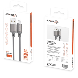 کابل USB-C ادونس 65 وات مدل A-C7 طول 1 متر