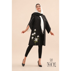 مانتو مجلسی کرپ مدل لوتوس رنگ سفید کد 1835 برند SET