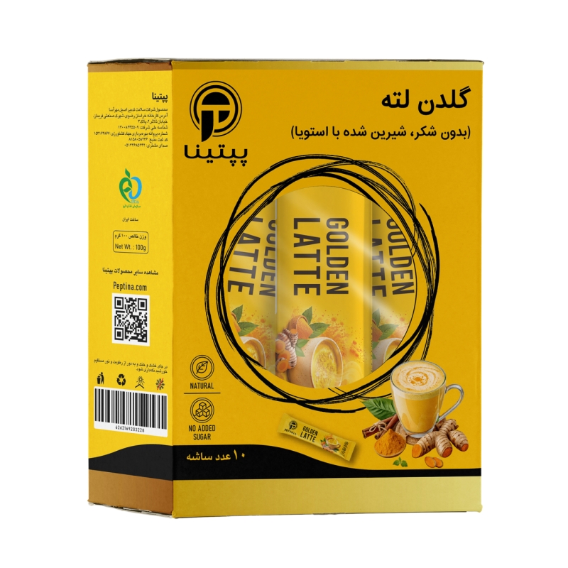 گلدن لته بدون شکر و شیرین شده با استویا جعبه 10 عددی