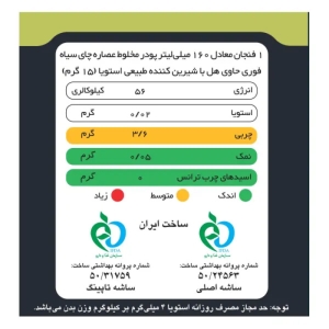 چای کرک با تاپینگ پسته بدون شکر و شیرین شده با استویا پپتینا جعبه 6 عددی