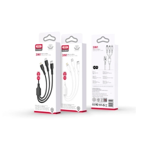 کابل شارژ سه سر ایکس او مدل NB 230 طول 1 متر