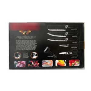 سرویس چاقو 6 پارچه با تیغه استیل و با دسته سرامیک مدل MB-9988
