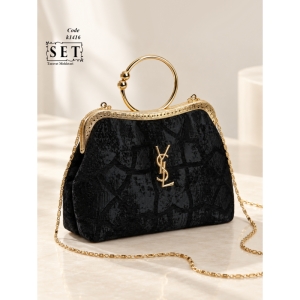 کیف مجلسی زنانه رنگ مشکی طرح LV النگویی کد 1416 برند SET