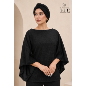 شومیز مجلسی مدل نگار رنگ مشکی کد 1819 برند SET