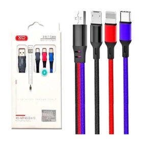 کابل شارژ سه سر ایکس او مدل NB143 طول 1 متر