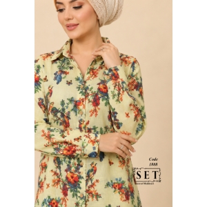 شومیز مزون دوز مدل شیدا رنگ کرم کد 1888 برند SET