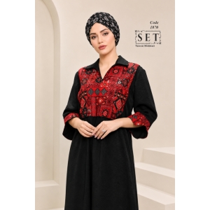 کفتان سوزندوزی مدل ماریا رنگ مشکی کد 1870برند SET