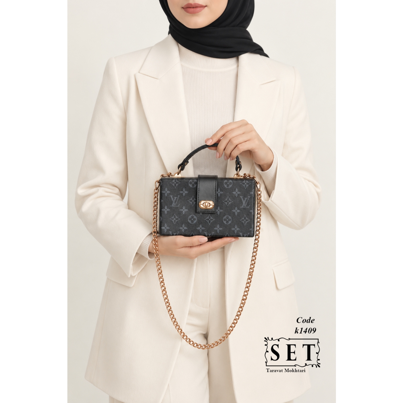کیف صندوقی زنانه مدل LV کد 1409 برند SET