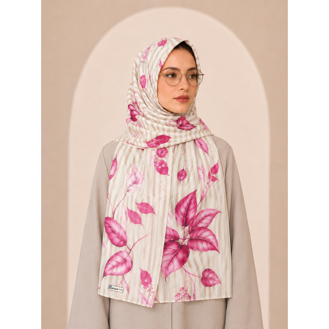 شال روزمره طرح رازقی رنگ سرخابی