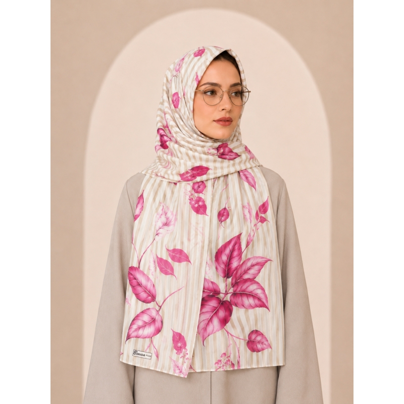 شال روزمره طرح رازقی رنگ سرخابی