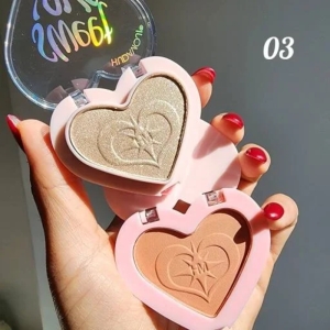 پالت رژگونه و هایلایتر هدی موجی مدل SWEET LOVE شماره 03