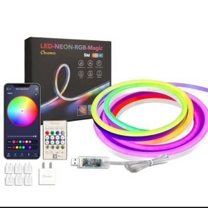 ریسه نئون فلکسی مدل LED-NEON-RGB-IC برنامه پذیر 5 متری هفت رنگ