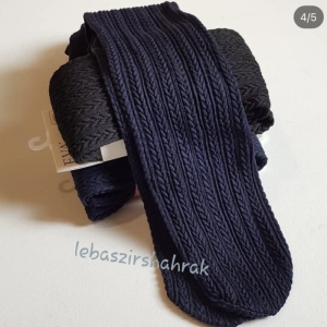 جورابشلواری زنانه طرح بافت گندمی رنگ سورمه ای