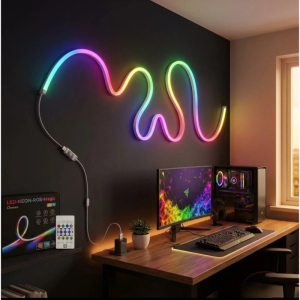 ریسه نئون فلکسی مدل LED-NEON-RGB-IC برنامه پذیر 5 متری هفت رنگ