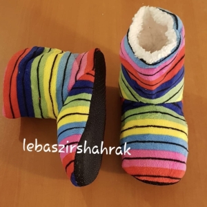پاپوش زنانه مدل ساقدار طرح رنگین کمان وارداتی