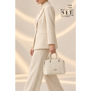 کیف زنانه اداری رنگ شیری کد 1426 برند SET