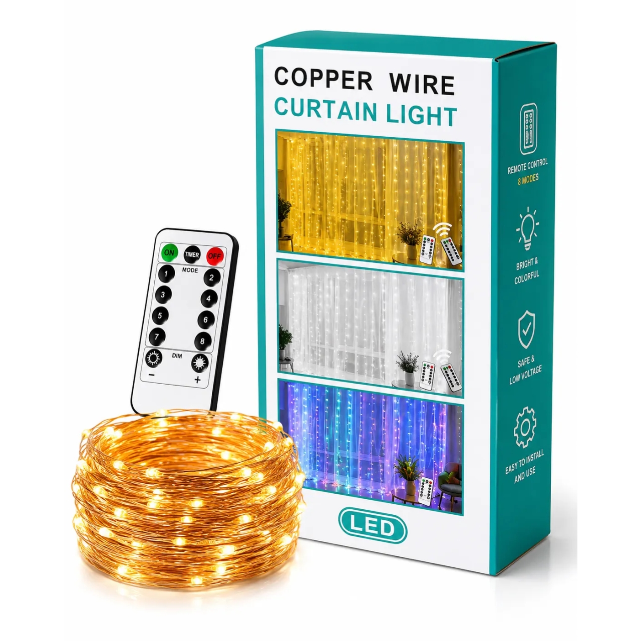 چراغ ریسه‌ای LED مسی؛ نورپردازی جذاب برای هر فضا! رنگ سفید