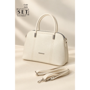 کیف زنانه اداری رنگ شیری کد 1426 برند SET